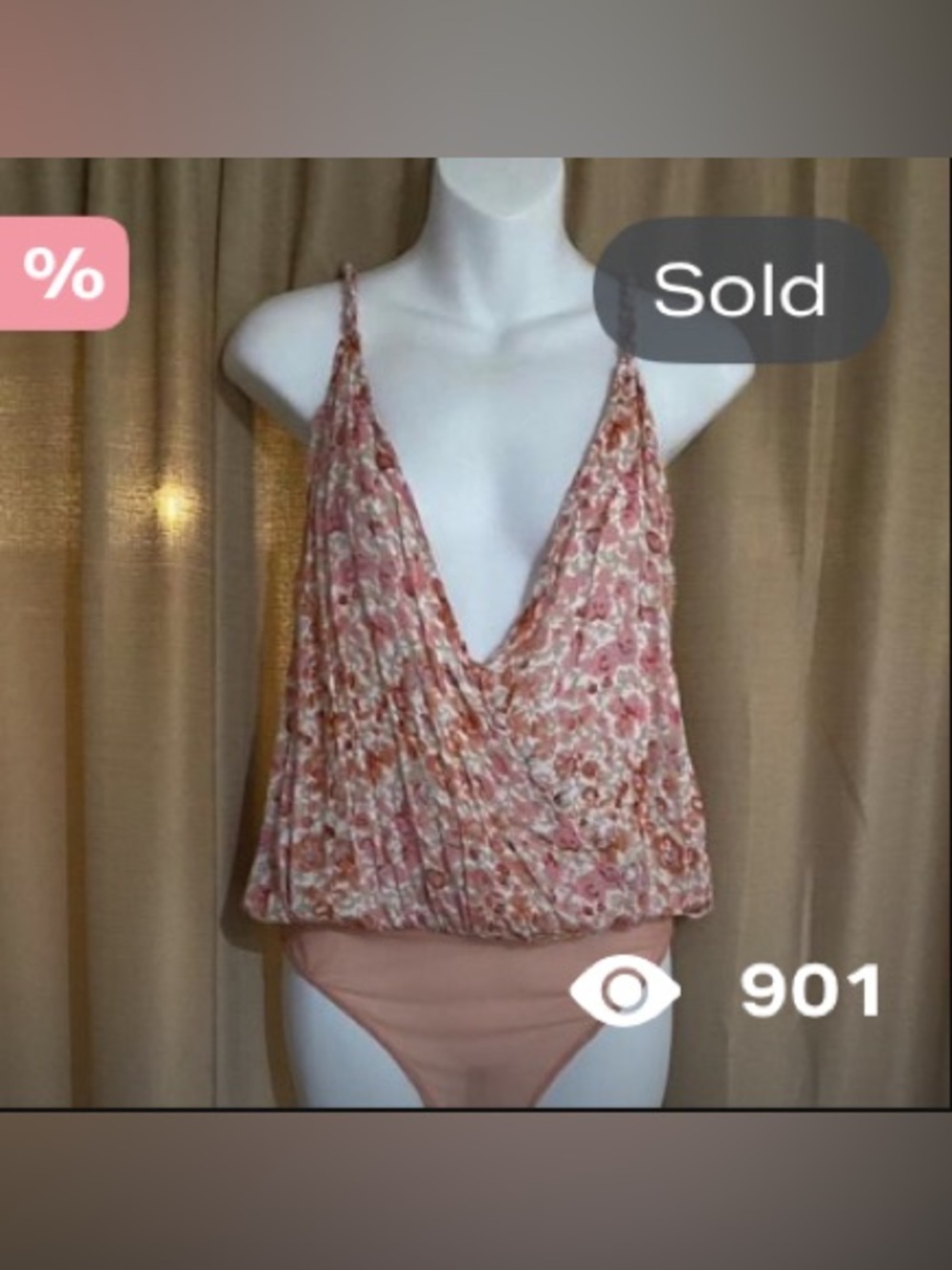 SOLD!! NWT Free People Intimately Siren Song Floral thong bodysuit